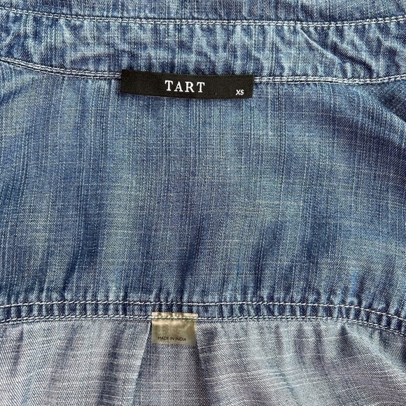 Short Denim Shirtdress with Long Sleeves by Tart Size XS - Picture 8 of 9